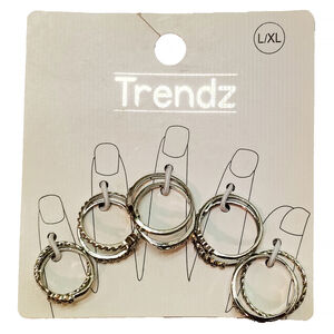 Trendz Assorted Silver Tone Rings